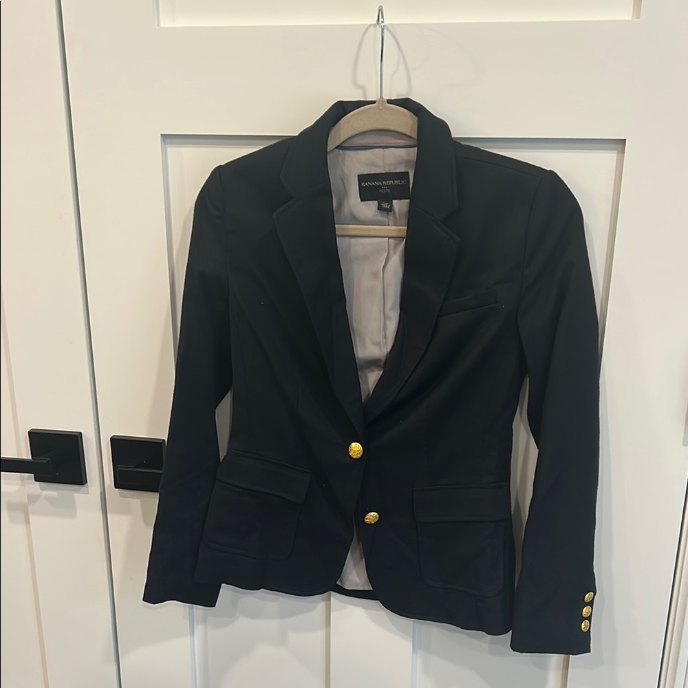 Black Blazer with Gold Accents